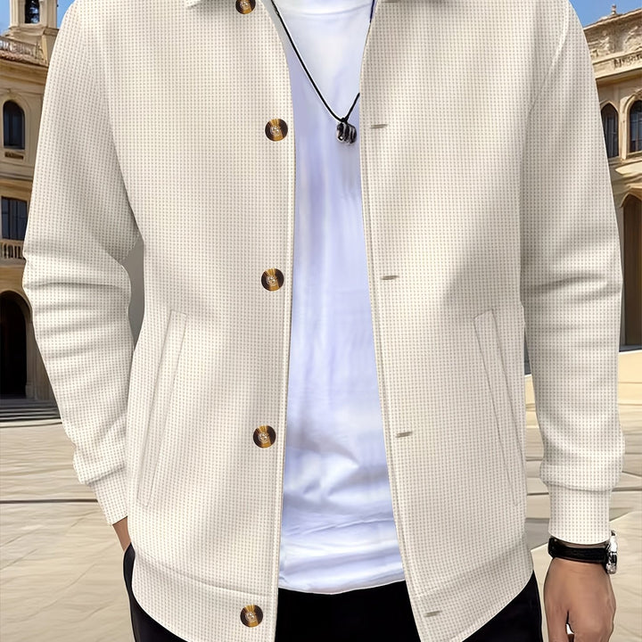 Men's Waffle-Textured Button-Through Summer Overshirt – image 4