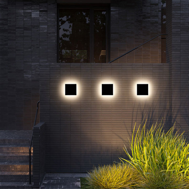 Halo Disc Outdoor Wall Light | Round or Square, Optional Sensor