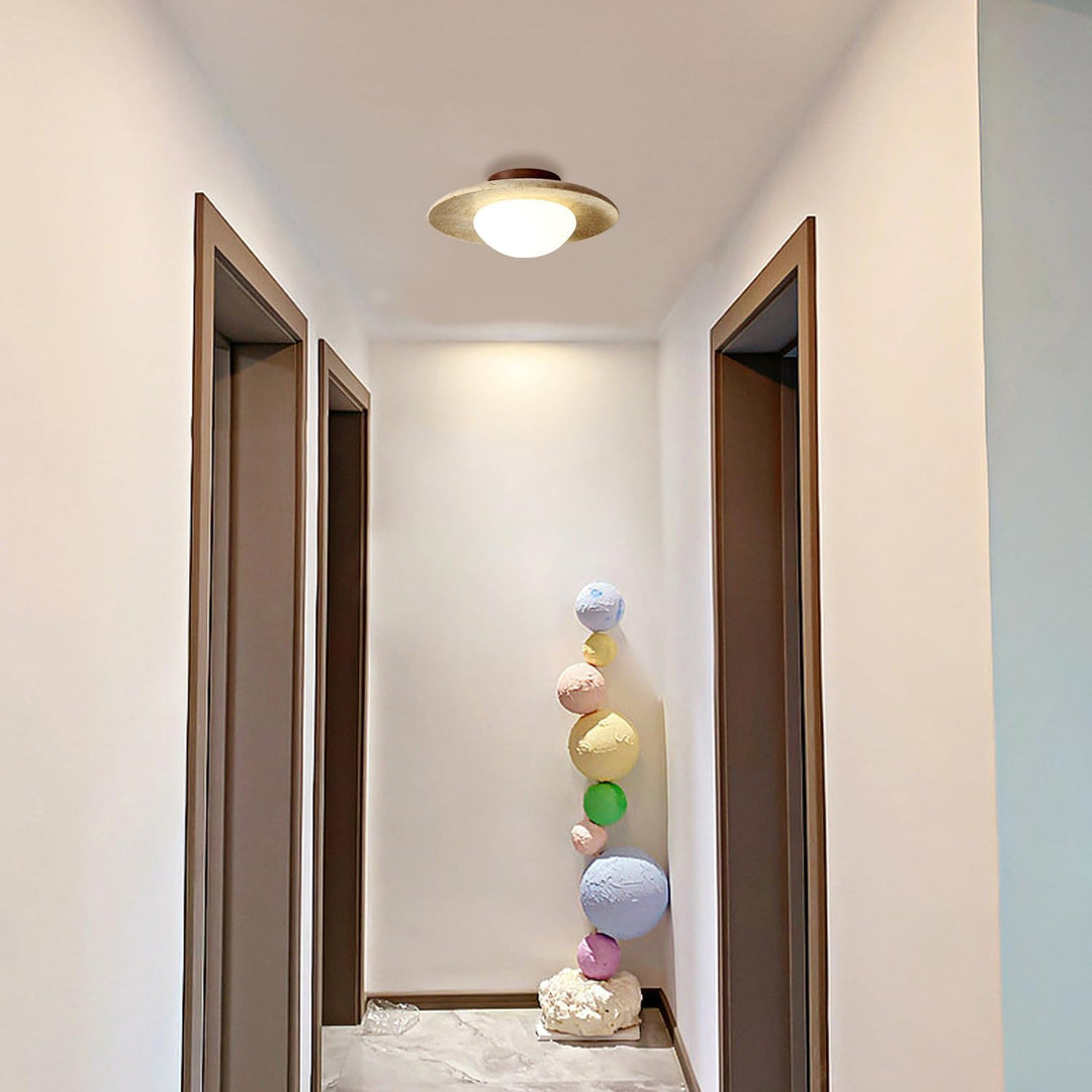 Nordic Minimalist Travertine Round LED Ceiling Light 1-Light
