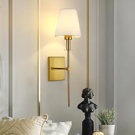 Cordless Fabric Shade Wall Light Set