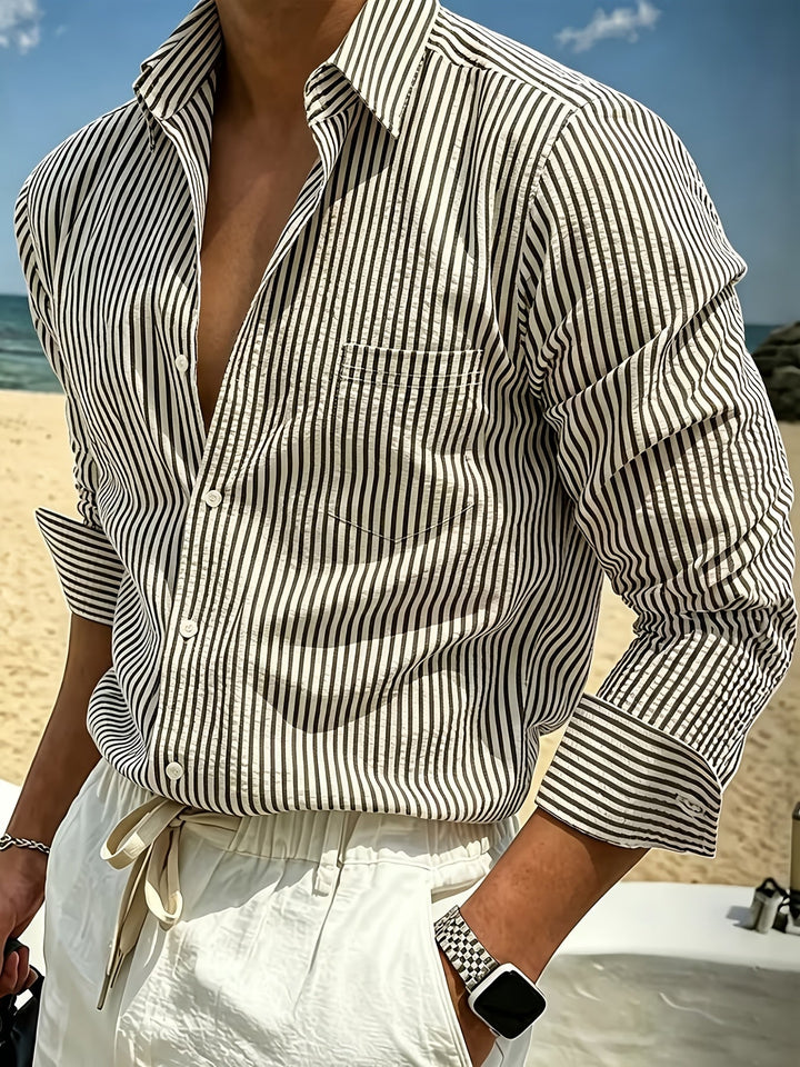 Men's Long-Sleeve Striped Summer Shirt – image 5
