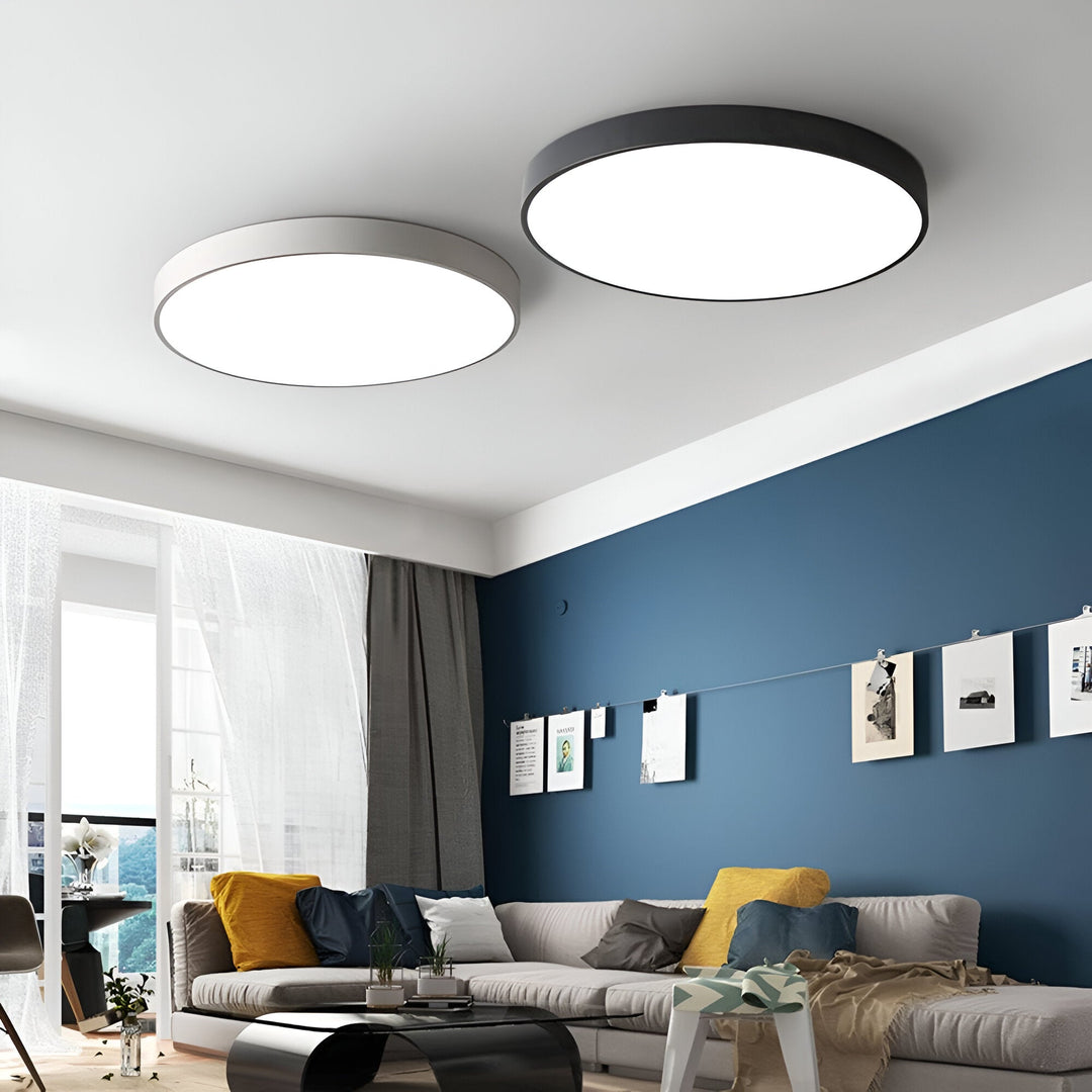 Low-Profile Round LED Ceiling Light With Minimal Frame
