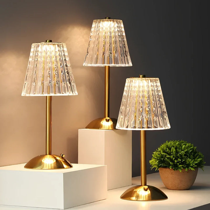 Golden Crystal Effect Touch Table Lamp