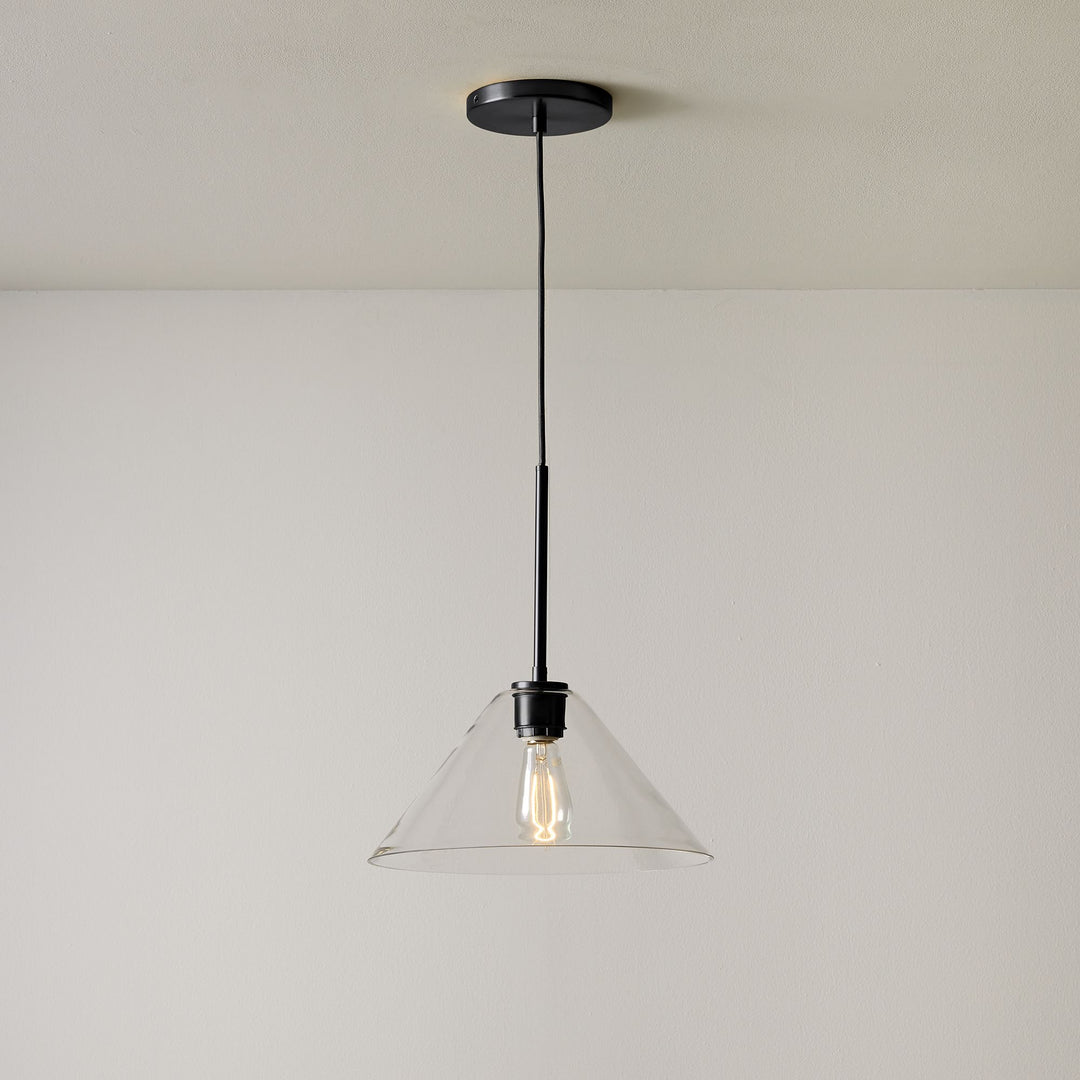 Cone Milk Clear Glass Cone Pendant Light for Kitchen
