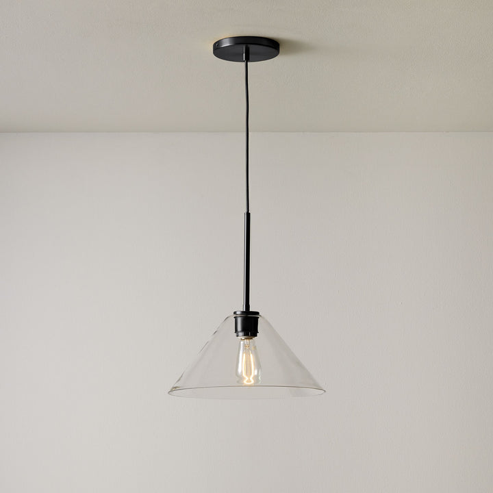 Cone Milk Clear Glass Cone Pendant Light for Kitchen