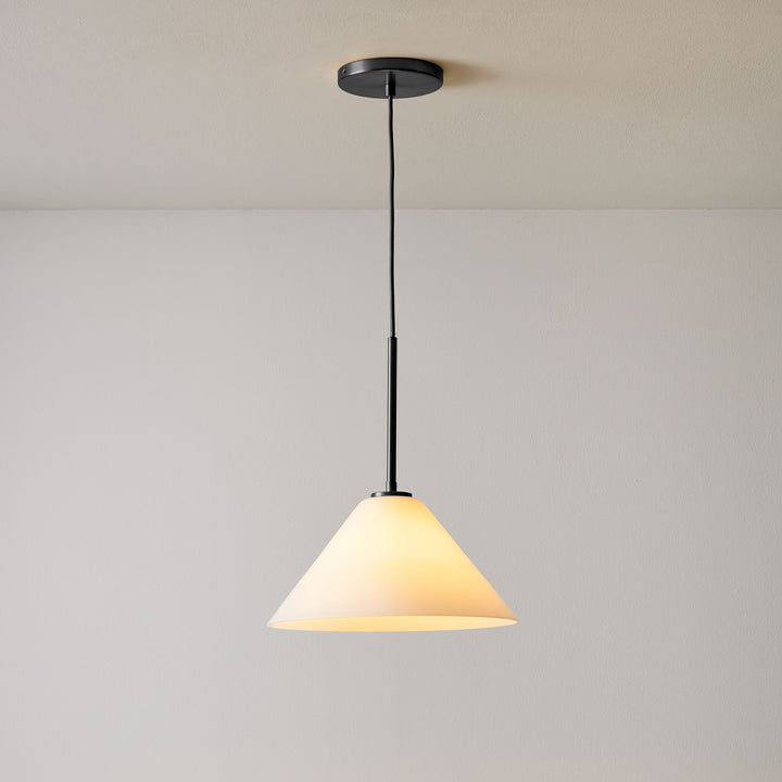Cone Milk Clear Glass Cone Pendant Light for Kitchen