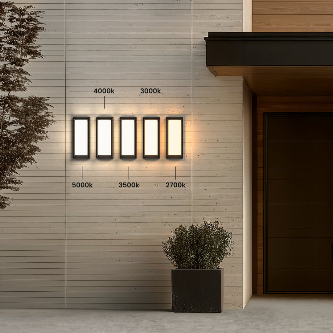 Open-Frame Outdoor Wall Light | Black Steel, 5 Light Colours