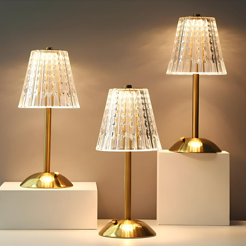 Golden Crystal Effect Touch Table Lamp
