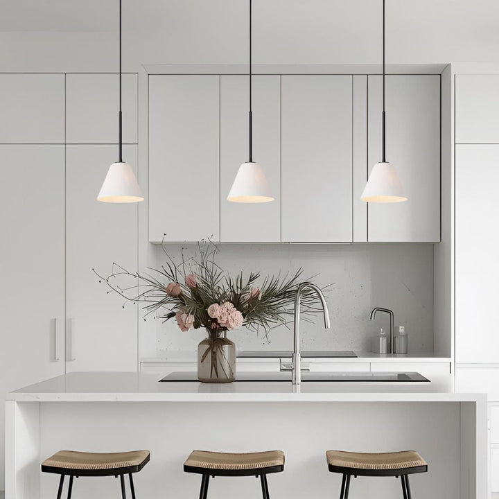 Cone Milk Clear Glass Cone Pendant Light for Kitchen