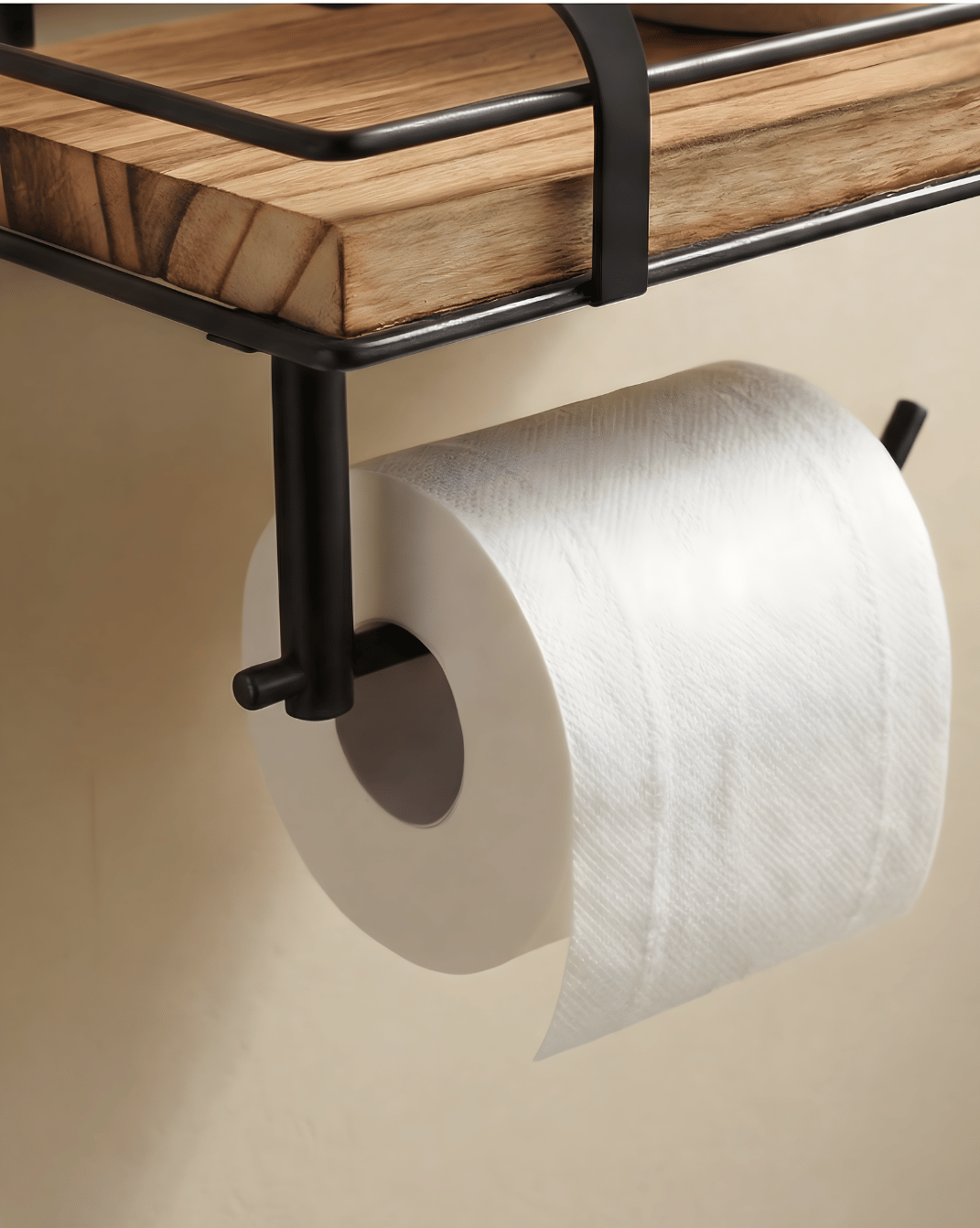 Wall Toilet Roll Holder With Spare Roll Storage, view 6