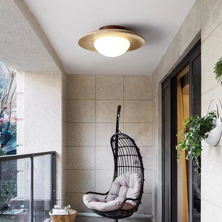 Nordic Minimalist Travertine Round LED Ceiling Light 1-Light