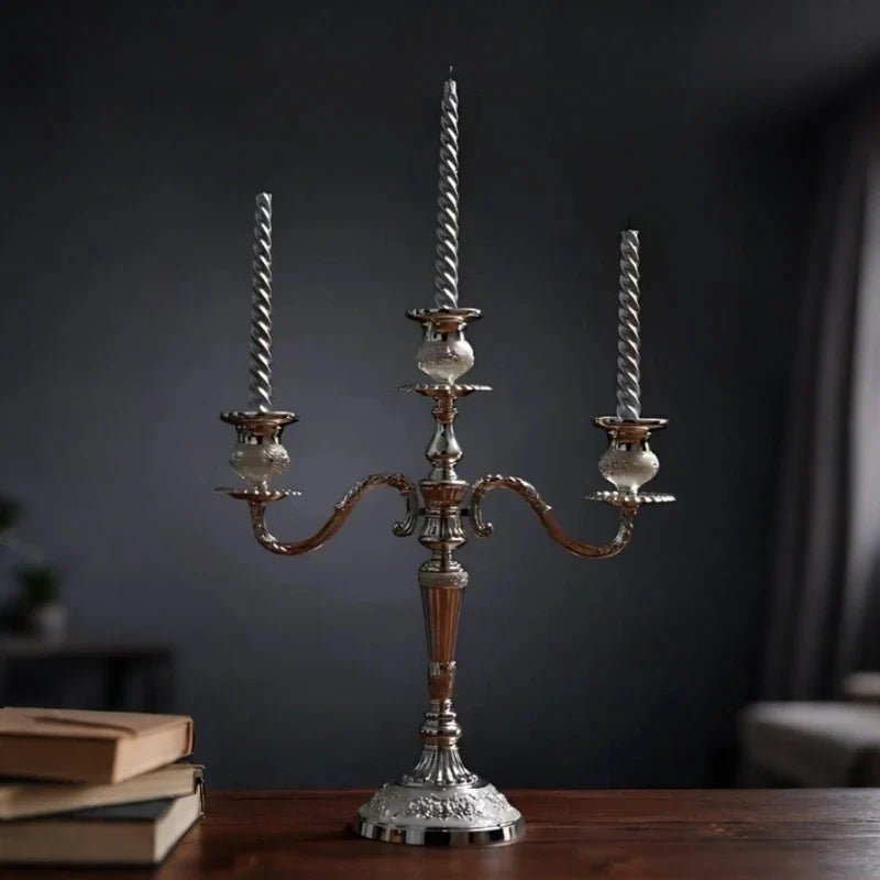 Vintage Floral Alloy Candelabra