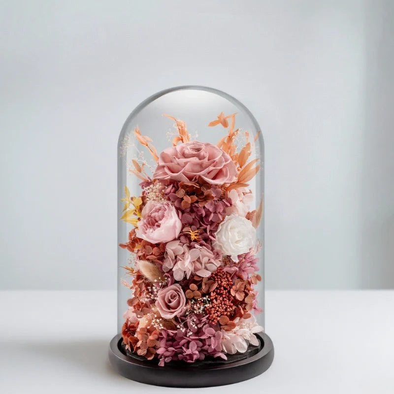Dried Flower Glass Dome Night Light