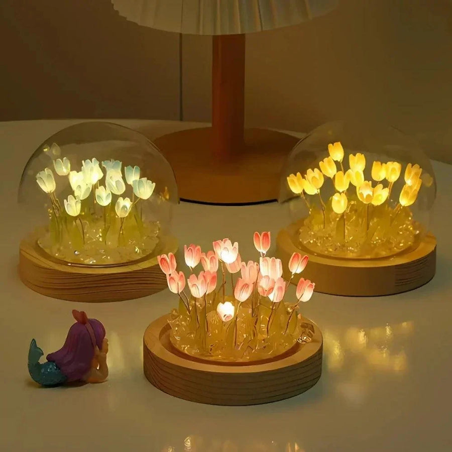 Tulip Glass Dome Night Light