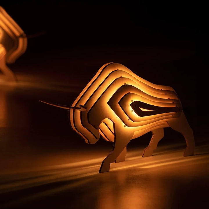 3D Wooden Animal Table Lamp