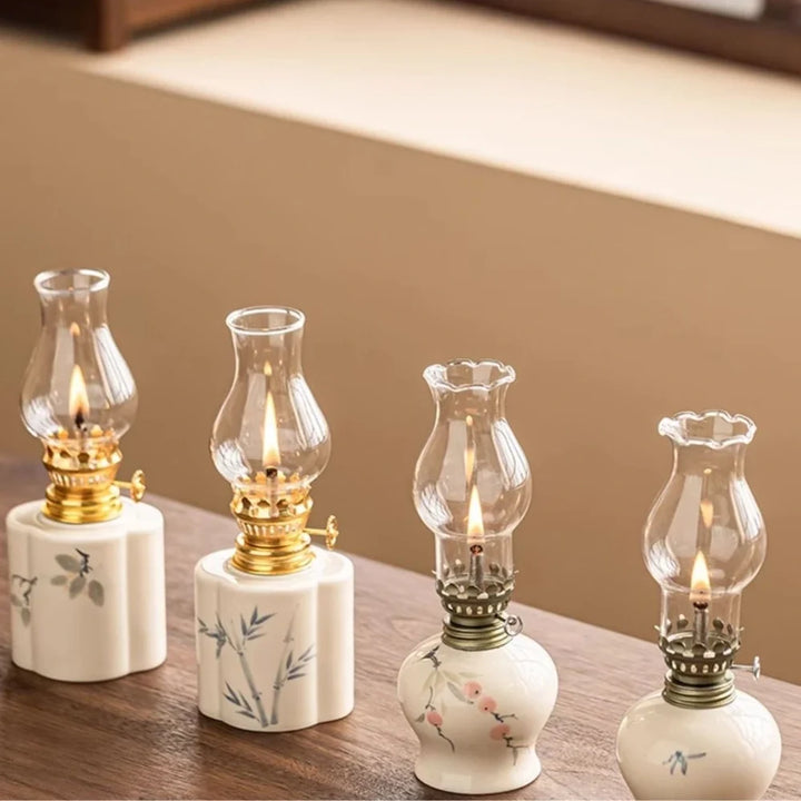 Hand-Painted Ceramic Oil Lantern