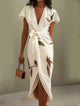 Women's Floral Wrap Midi Summer Dress – image 1