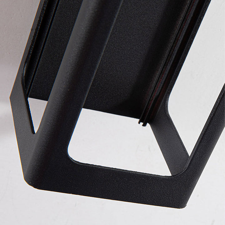 Geometric Outdoor Wall Light | Black, Optional Sensor