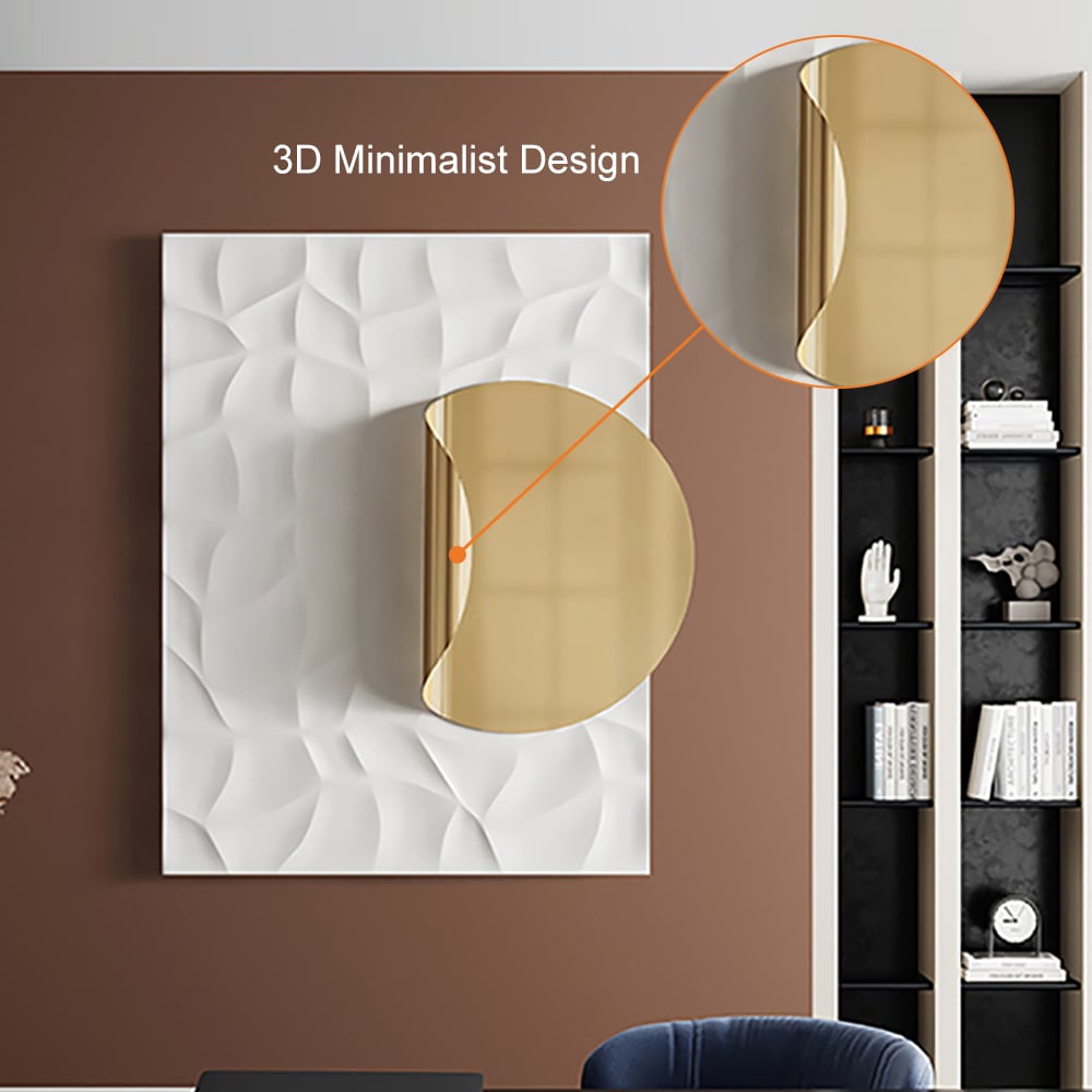 Geometric 3D Gold Metal Wall Art