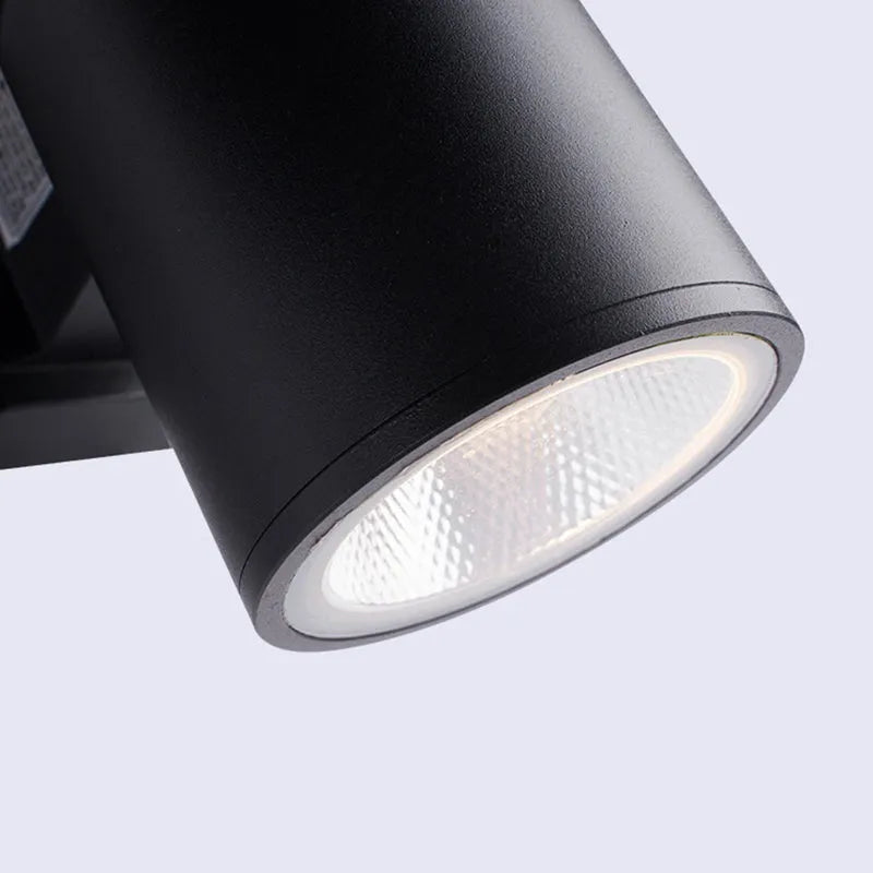 Cylinder Up and Down Outdoor Wall Light | Black, Three Sizes