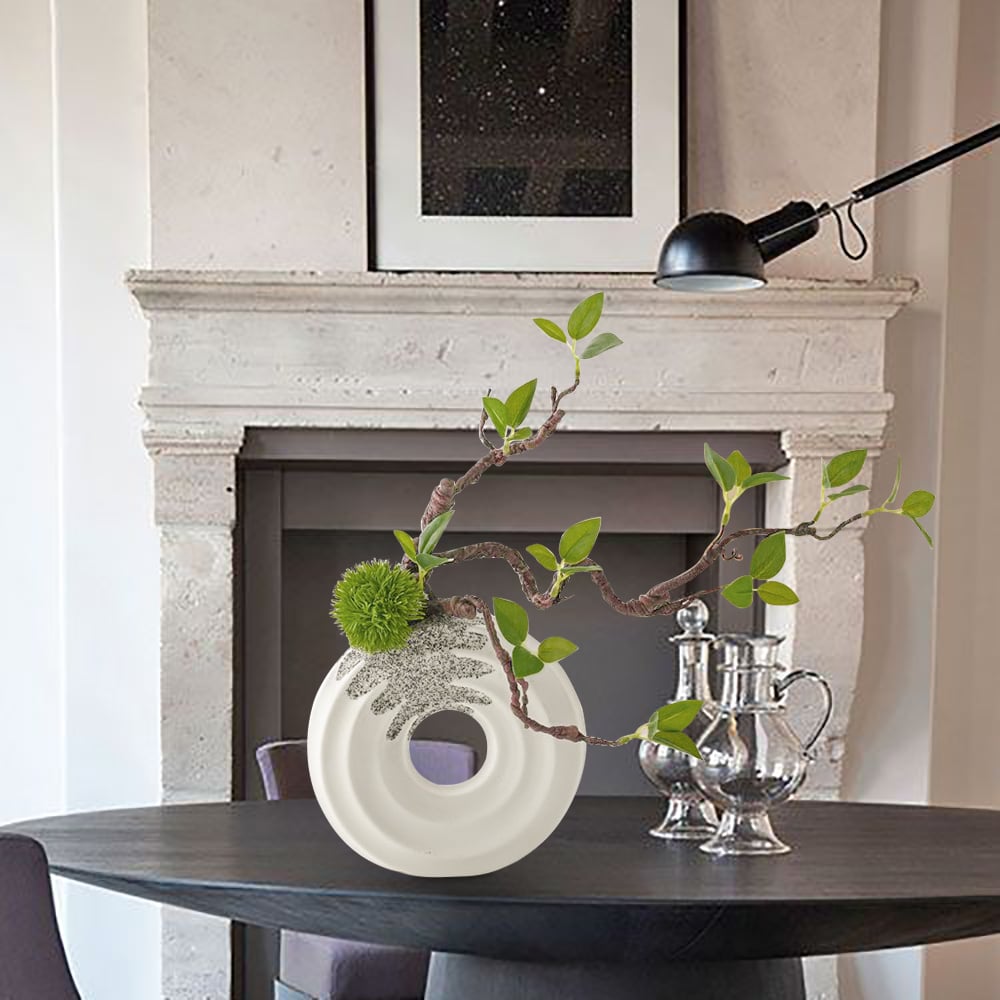 Artificial Bonsai Tree in a White Ceramic Pot