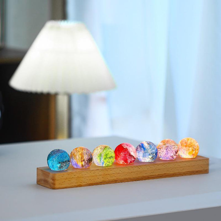 Galaxy Crystal Orb Display Set of Seven