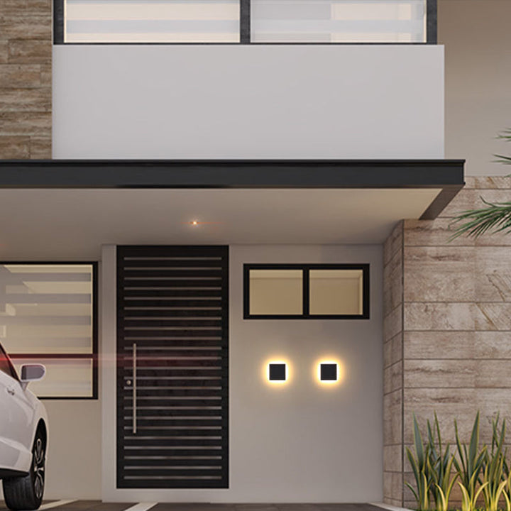 Halo Disc Outdoor Wall Light | Round or Square, Optional Sensor
