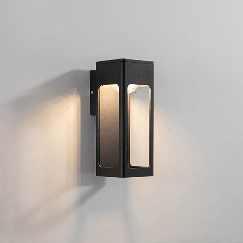 Geometric Outdoor Wall Light | Black, Optional Sensor