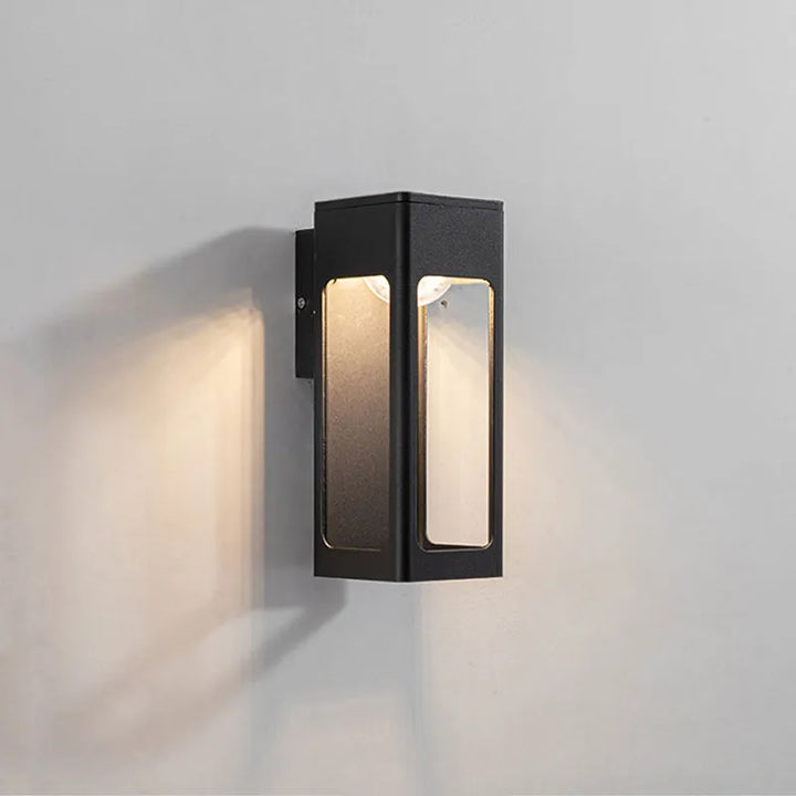 Geometric Outdoor Wall Light | Black, Optional Sensor