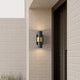 Glass Cylinder Outdoor Wall Light | Black and Gold