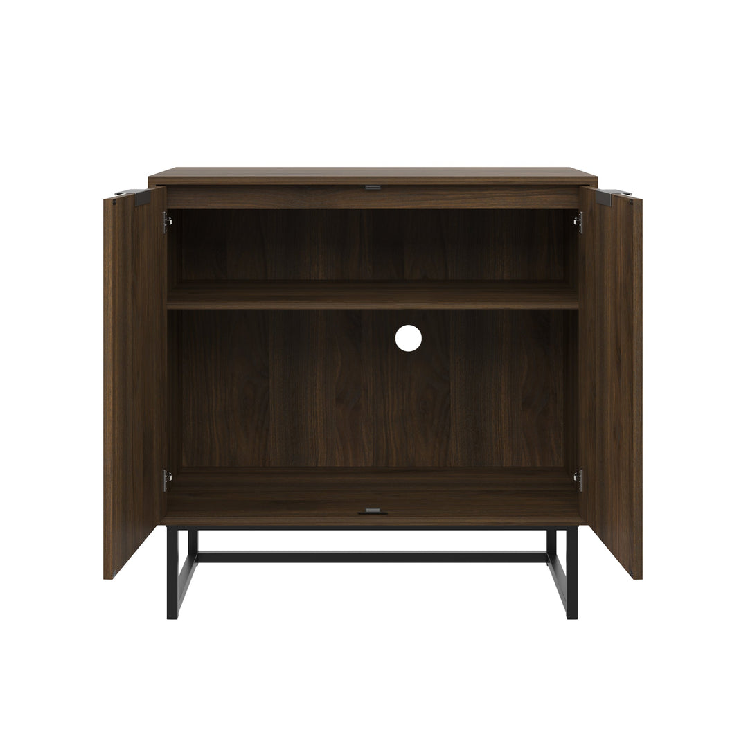 Wood 2-Door Storage Cabinet Walnut