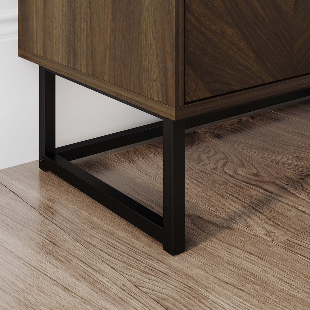 Wood 2-Door Storage Cabinet Walnut