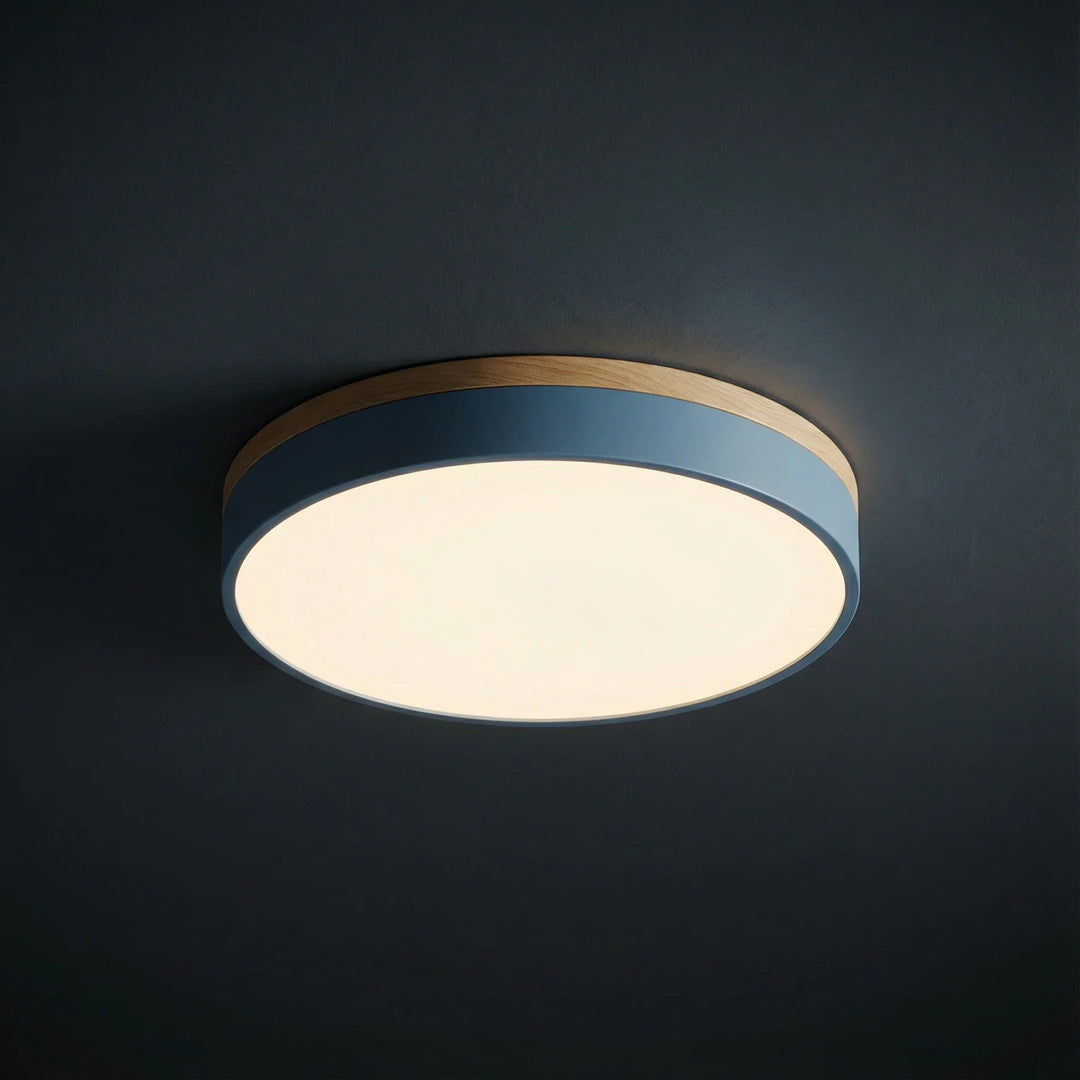 Wood Trim LED Flush Ceiling Light | Seven Colours, 30-60 cm