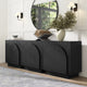 Mid-Century Modern Credenza Arched Black (Set of 3)