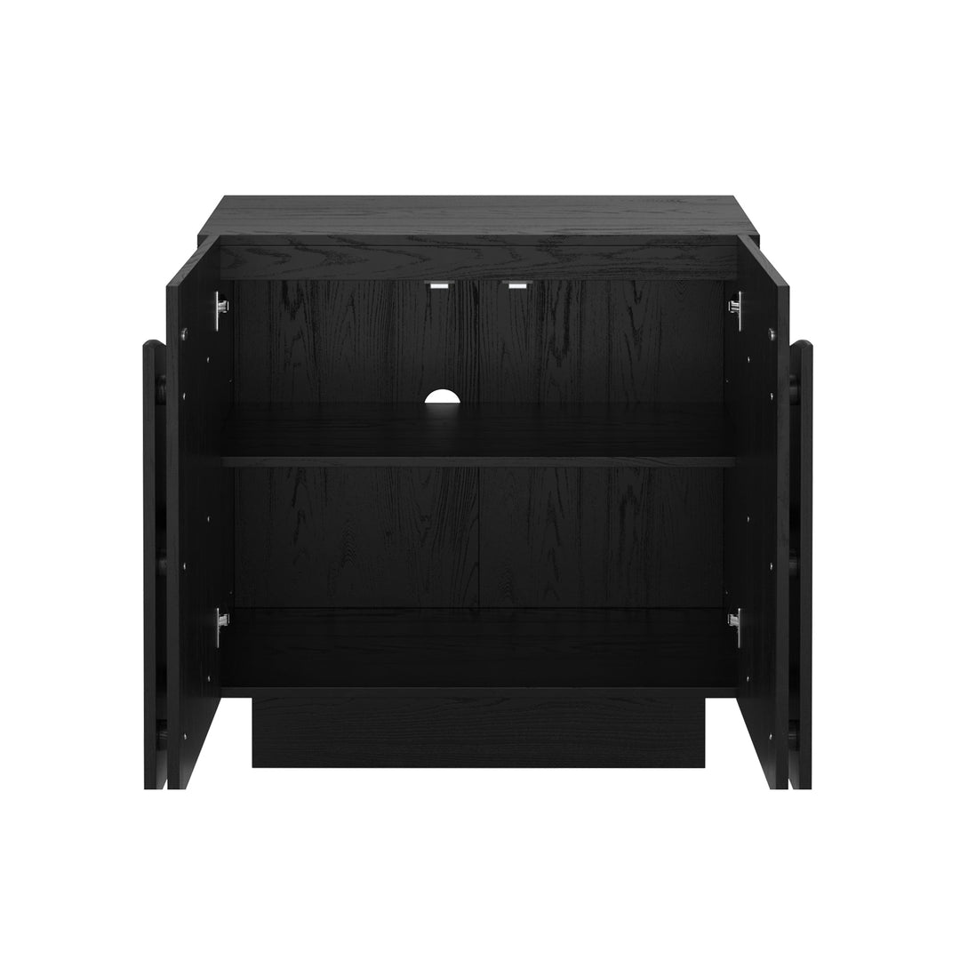 Mid-Century Modern Credenza Arched Black (Set of 3)