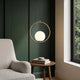 Opal Globe and Ring Pendant Light | Brass or Black
