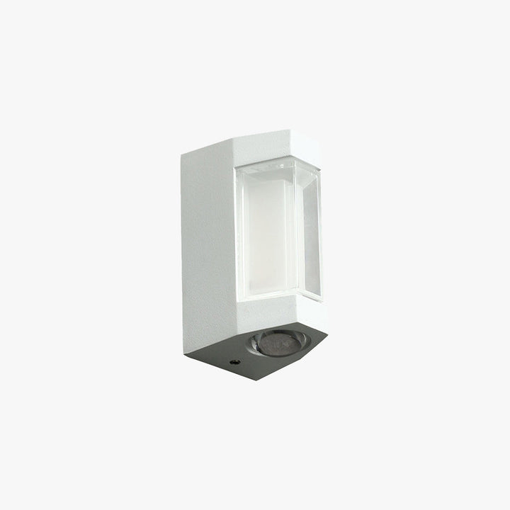 Faceted Up and Down Outdoor Wall Light | Black or White