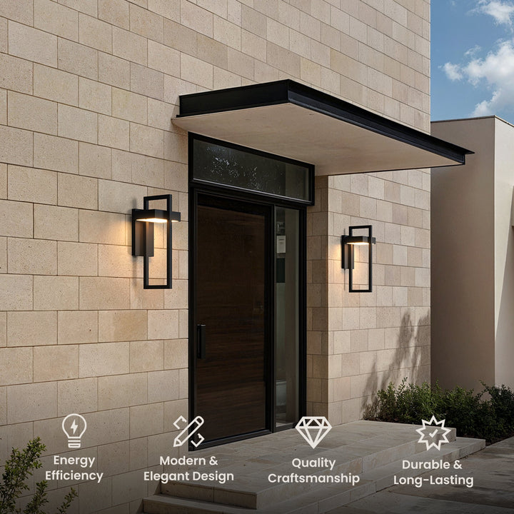 Black Stainless Steel Outdoor Wall Light | 3 Sizes