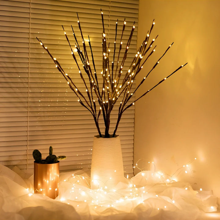 Lighted Blossom and Willow Branches