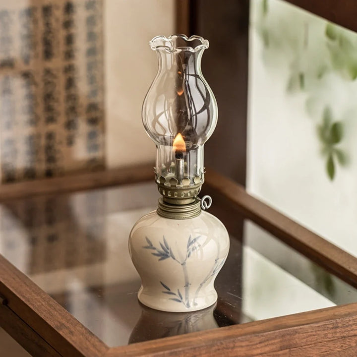Hand-Painted Ceramic Oil Lantern