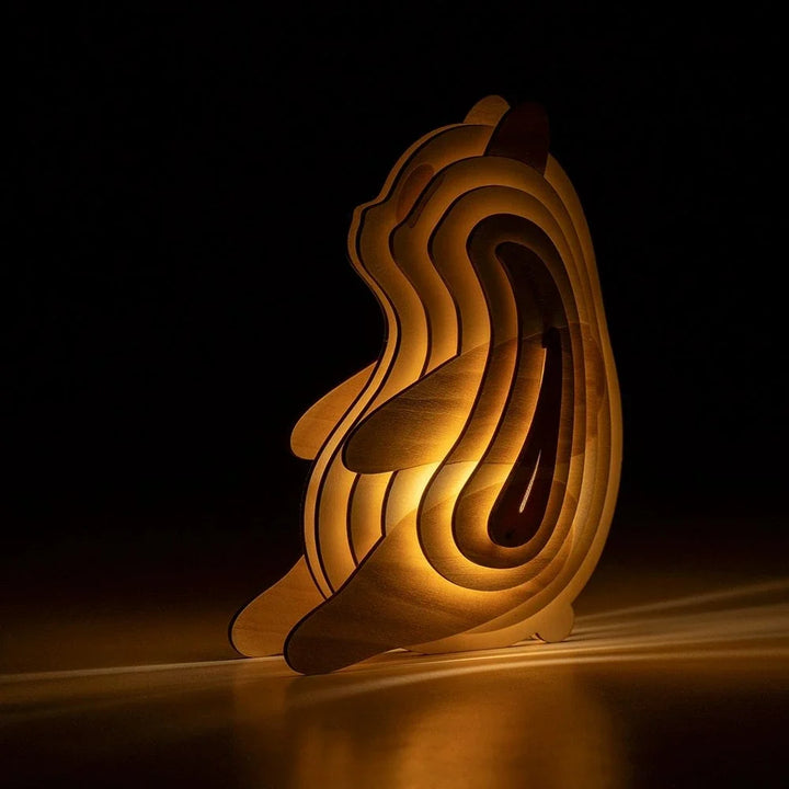 3D Wooden Animal Table Lamp