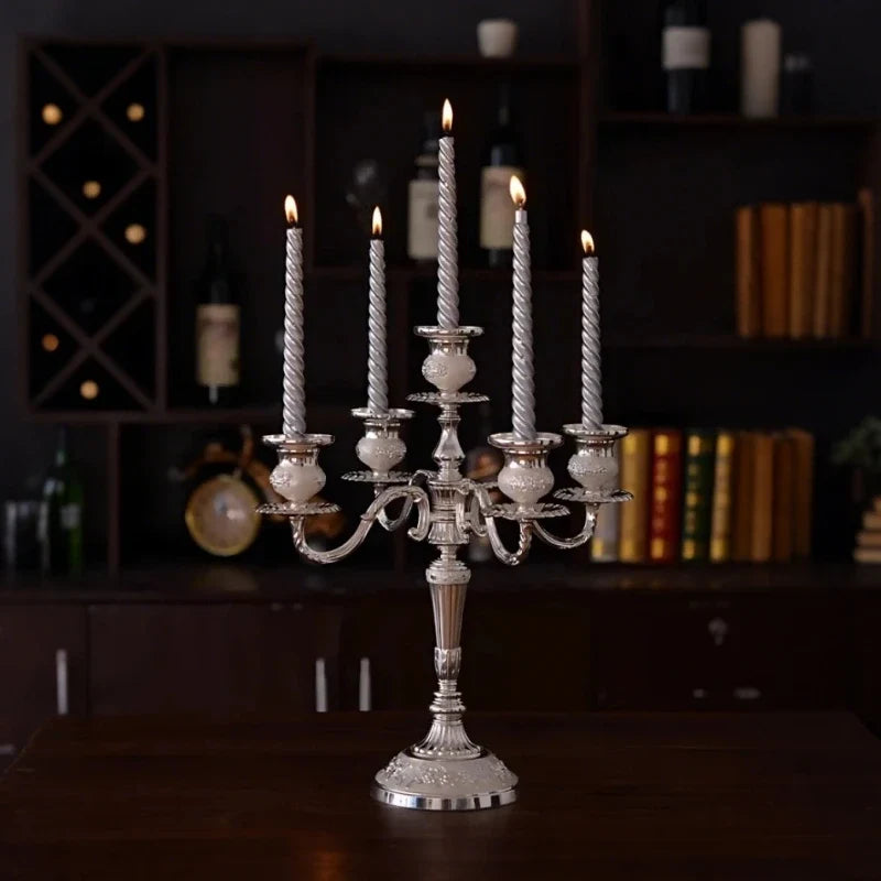 Vintage Floral Alloy Candelabra