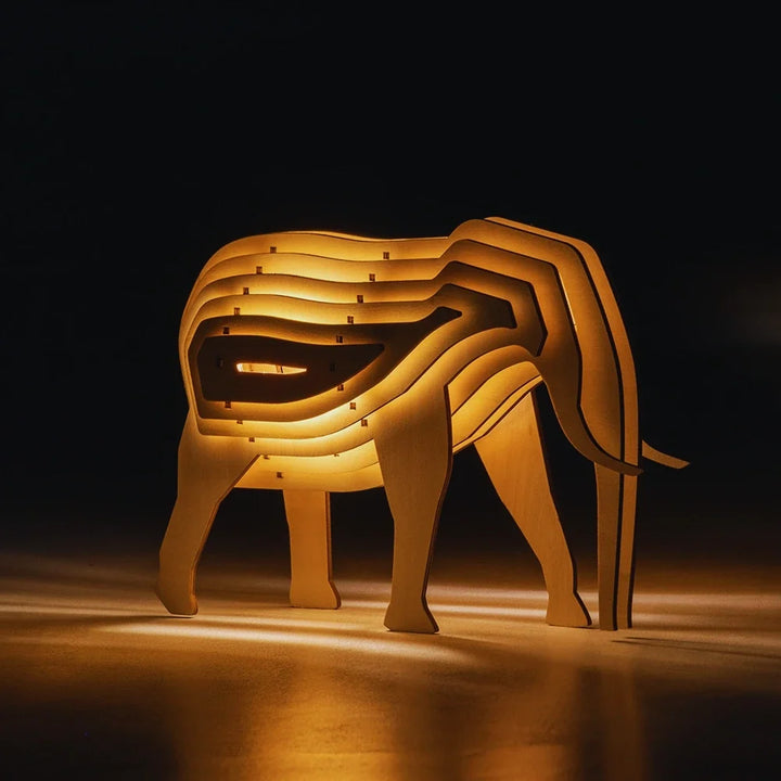 3D Wooden Animal Table Lamp