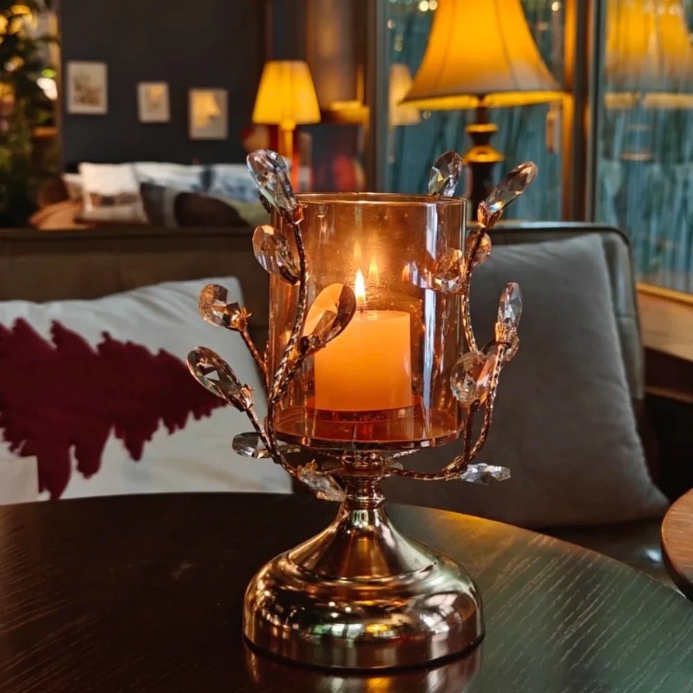 Crystal Glass Petal Candle Holder