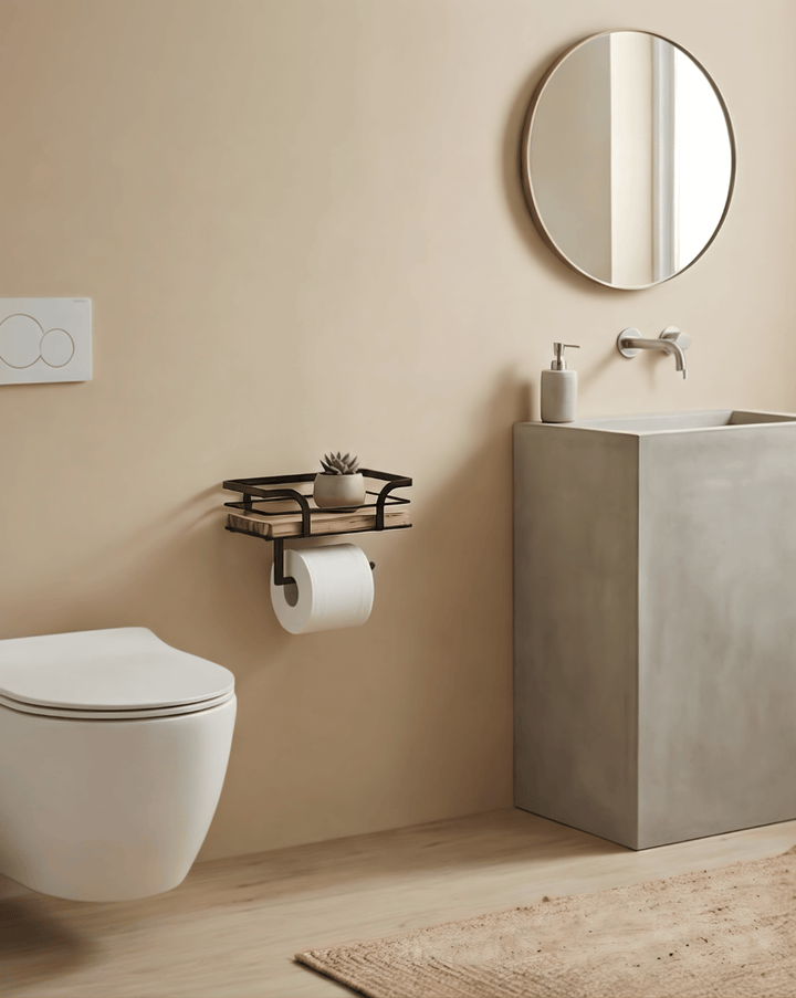Wall Toilet Roll Holder With Spare Roll Storage, view 7