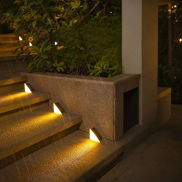 Solar Powered LED Stair and Step Lights