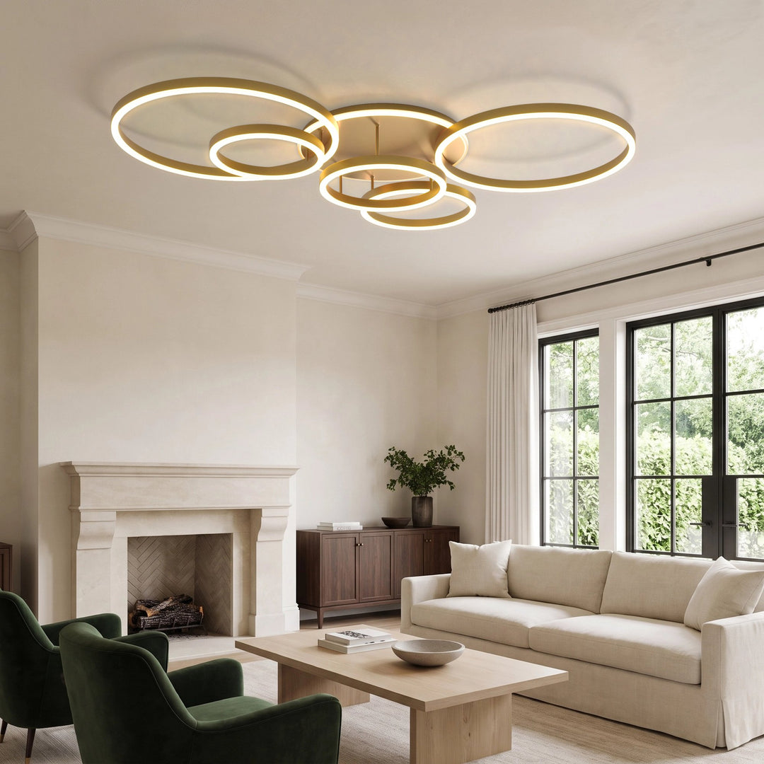 Ring LED Ceiling Light | Gold or Black, 1 to 5 Rings