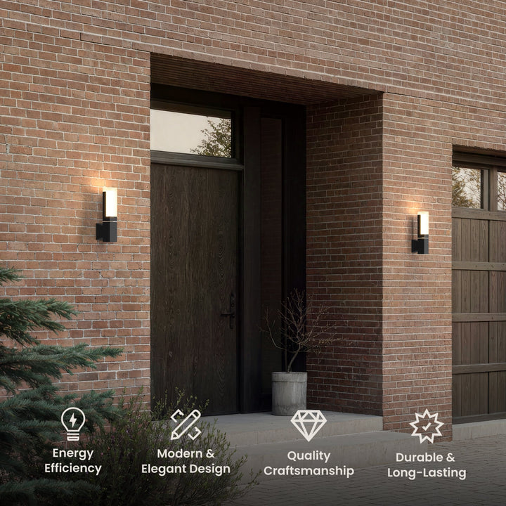 Up and Down Outdoor Wall Light | Black Aluminium Column