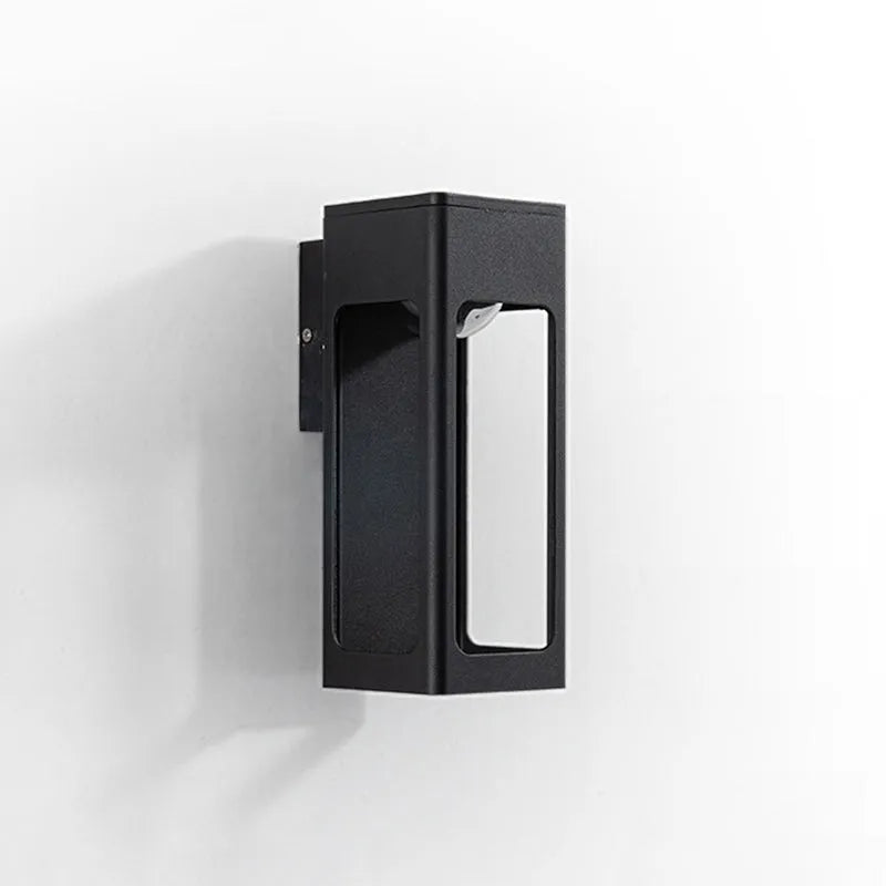Geometric Outdoor Wall Light | Black, Optional Sensor