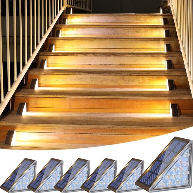 Solar Powered LED Stair and Step Lights